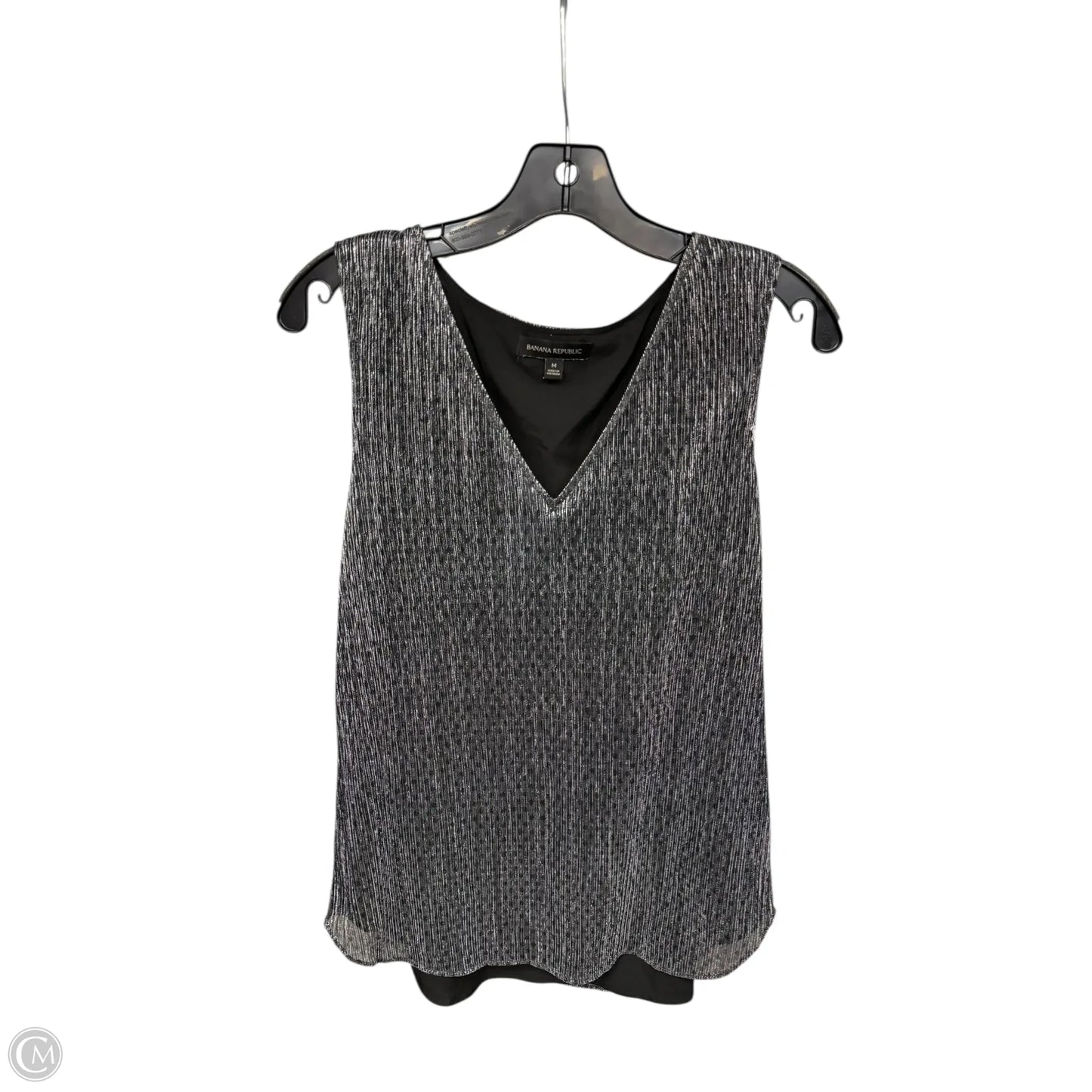 Top Sleeveless By Banana Republic In Silver, Size: M