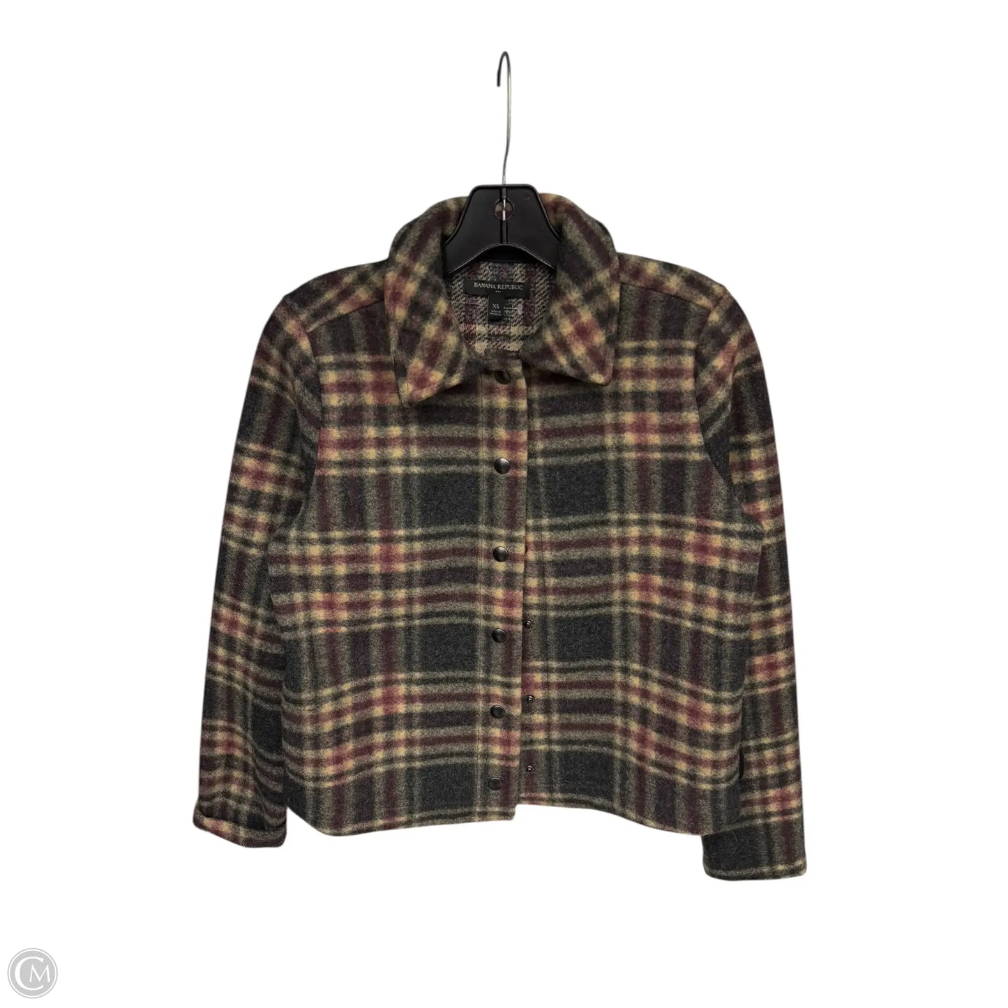 Jacket Shirt By Banana Republic In Plaid Pattern, Size: Xs