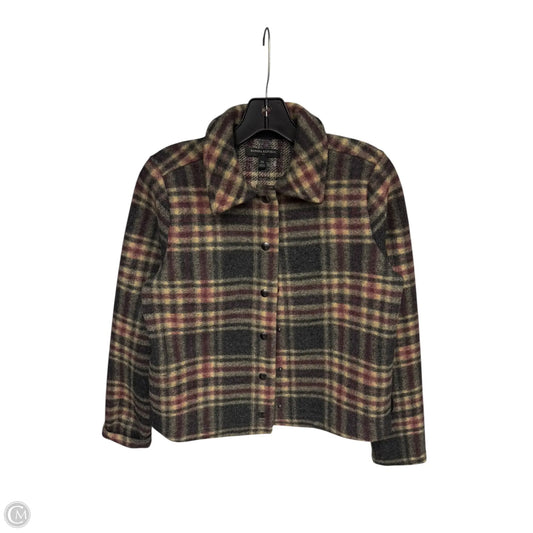 Jacket Shirt By Banana Republic In Plaid Pattern, Size: Xs