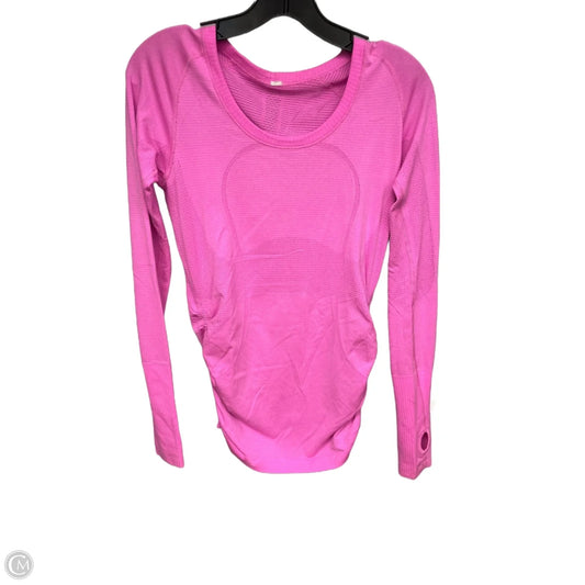 Athletic Top Long Sleeve Crewneck By Lululemon In Pink, Size: 6
