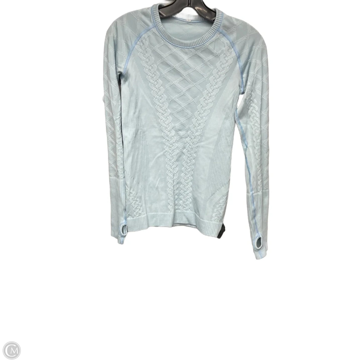 Athletic Top Long Sleeve Crewneck By Lululemon In Aqua, Size: S