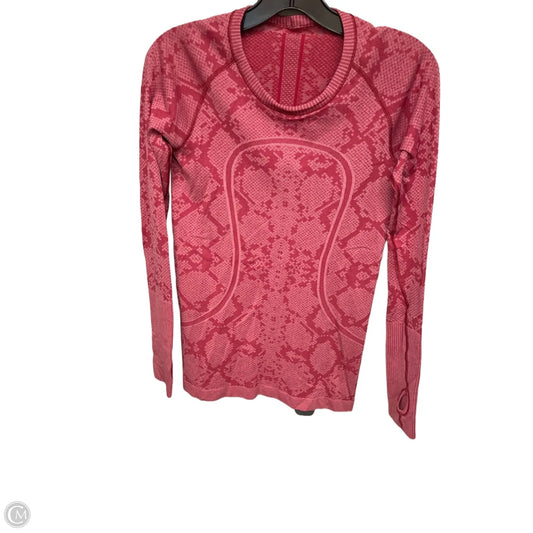 Athletic Top Long Sleeve Crewneck By Lululemon In Red, Size: 6
