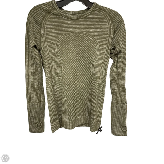 Athletic Top Long Sleeve Crewneck By Lululemon In Green, Size: S