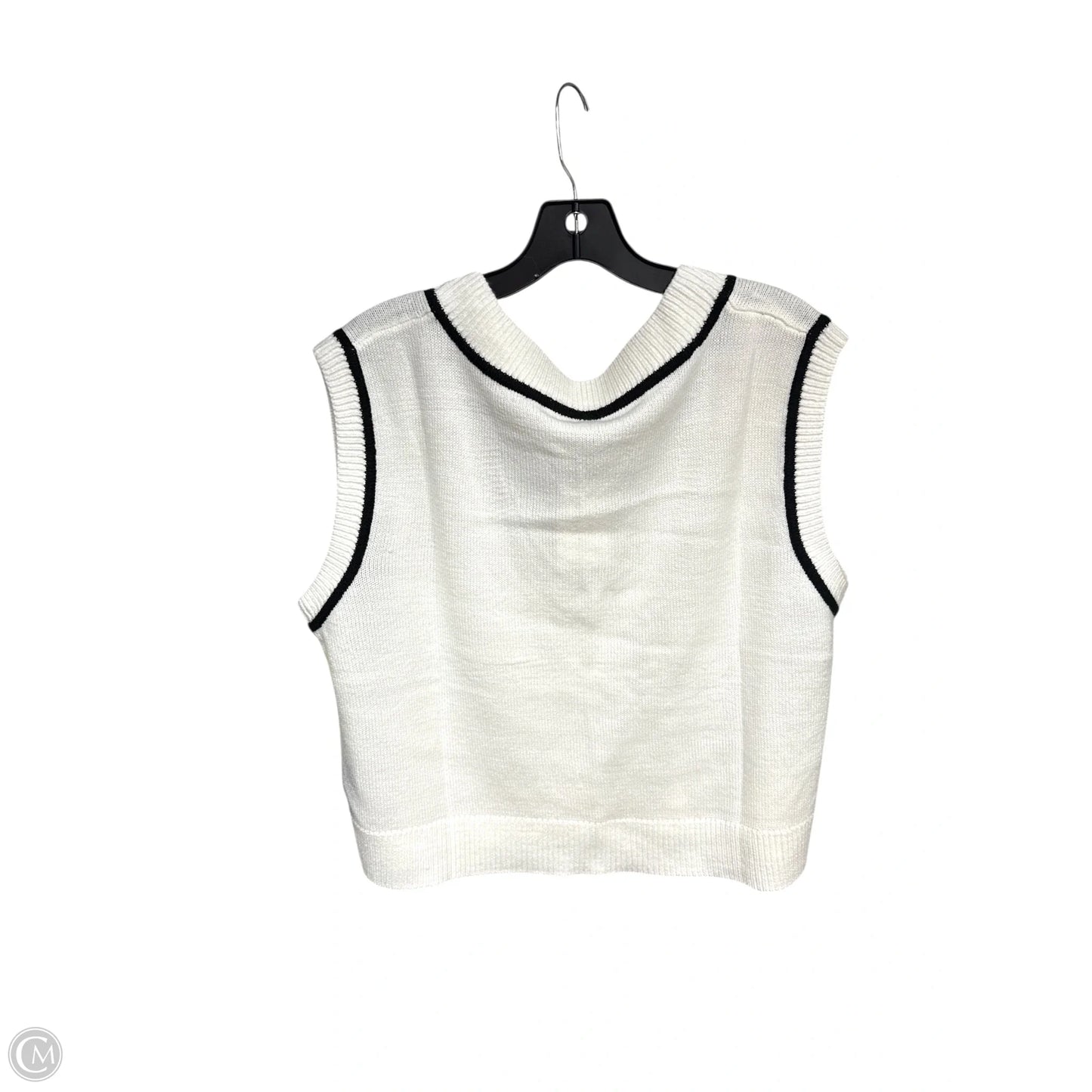 Vest Sweater By Divided In Black & White, Size: L