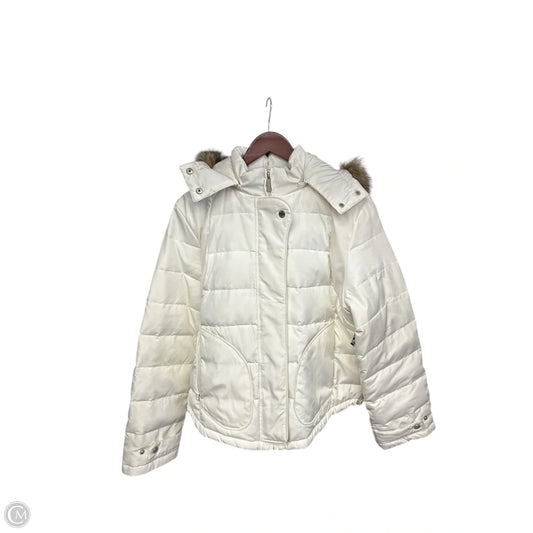 Coat Parka By Calvin Klein In Cream, Size: Xl