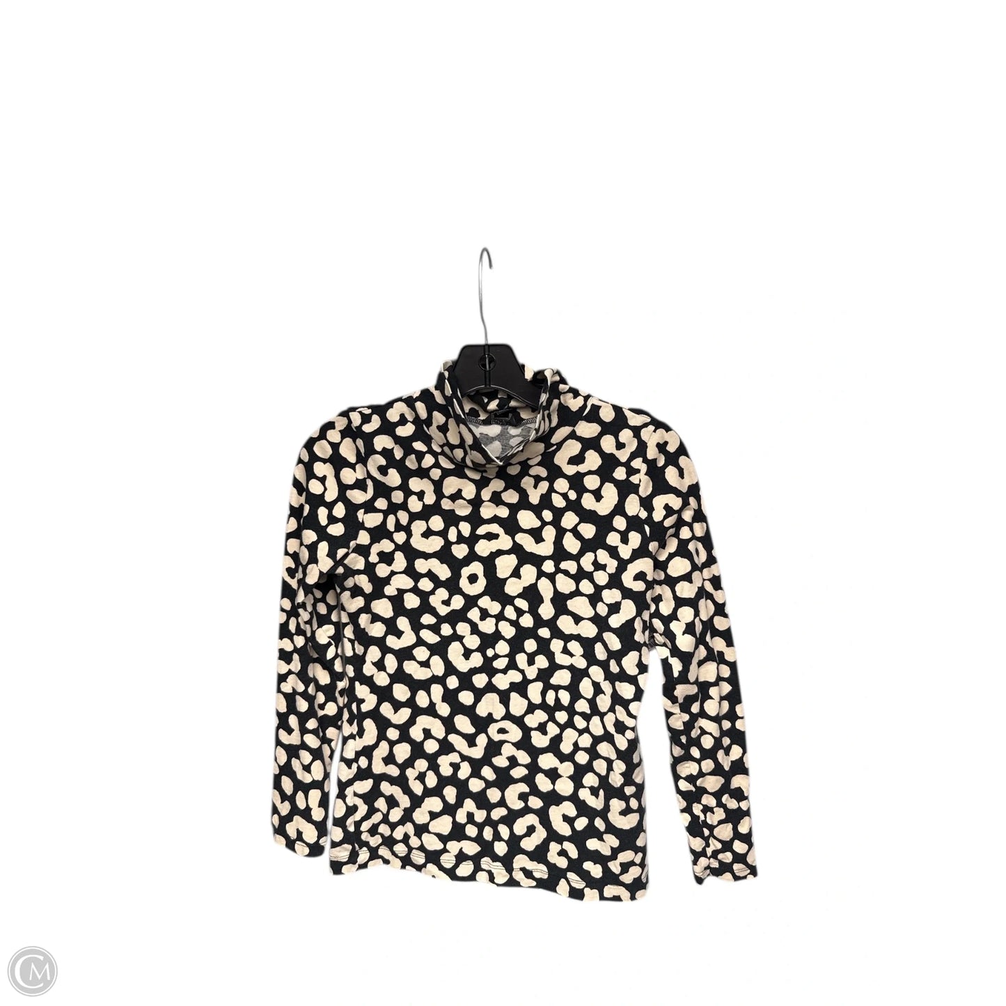 Top Long Sleeve By Ann Taylor In Black & Cream, Size: Xsp
