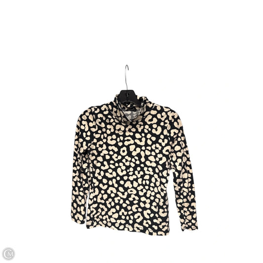 Top Long Sleeve By Ann Taylor In Black & Cream, Size: Xsp