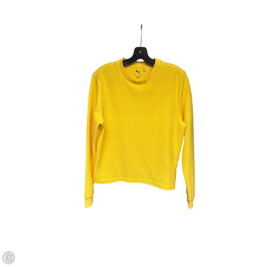 Athletic Sweatshirt Crewneck By Puma In Yellow, Size: M