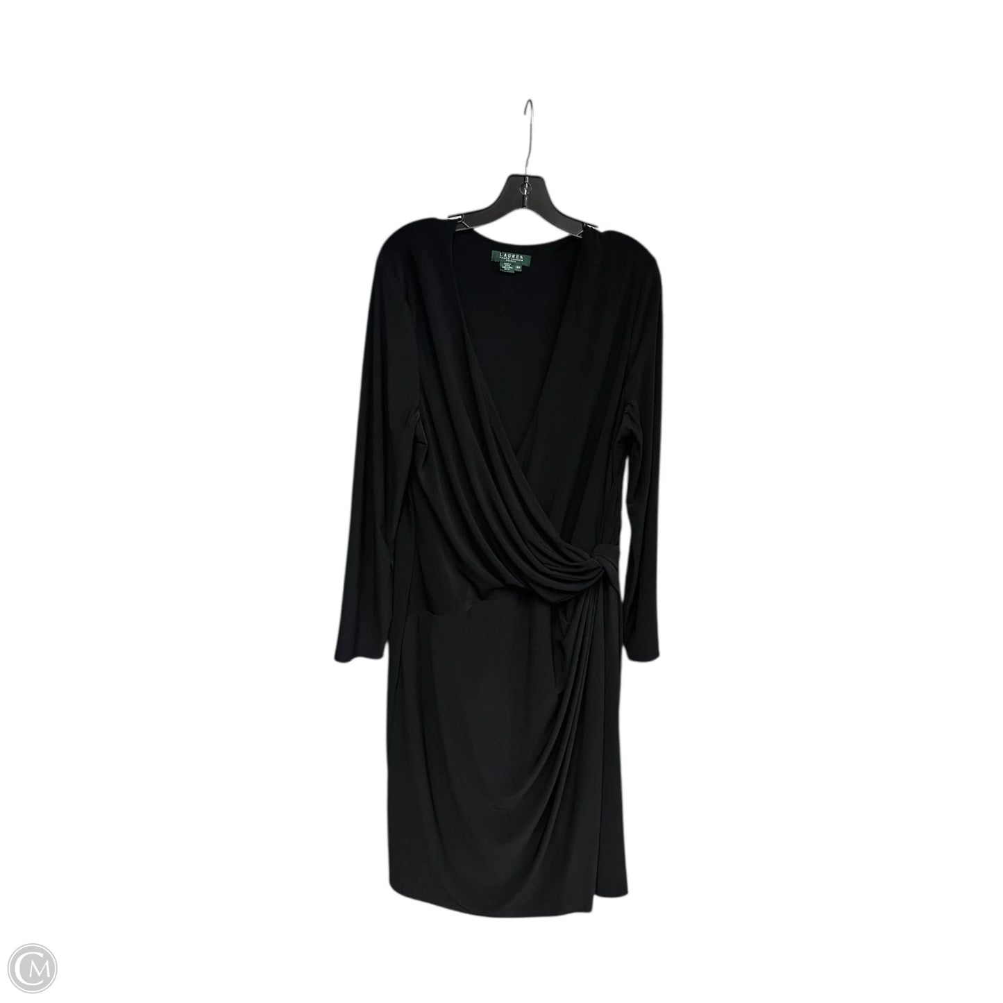 Dress Party Midi By Lauren By Ralph Lauren In Black, Size: 16