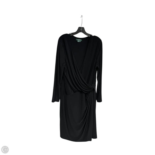 Dress Party Midi By Lauren By Ralph Lauren In Black, Size: 16