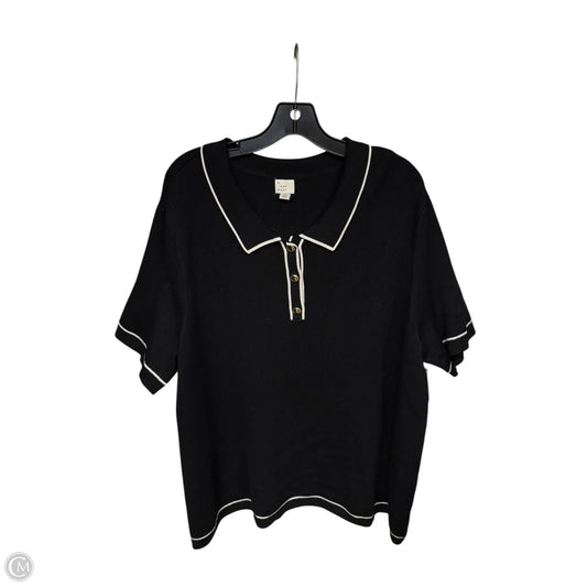 Top Short Sleeve By A New Day In Black & White, Size: 3x