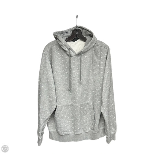 Athletic Sweatshirt Hoodie By Nike Apparel In Grey & White, Size: L