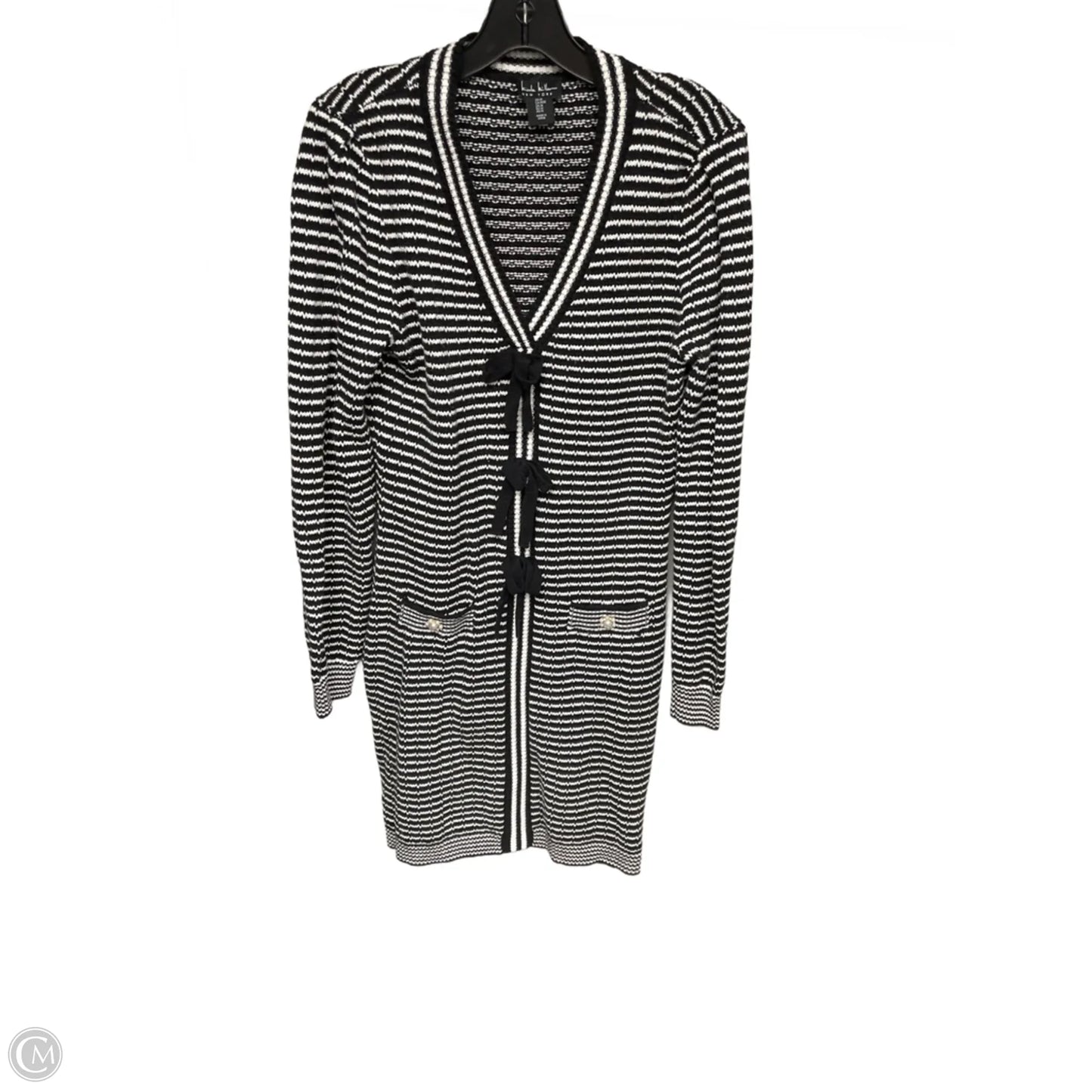 Dress Sweater By Nicole Miller In Striped Pattern, Size: M