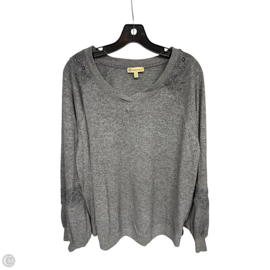 Top Long Sleeve By Democracy In Grey, Size: 2x