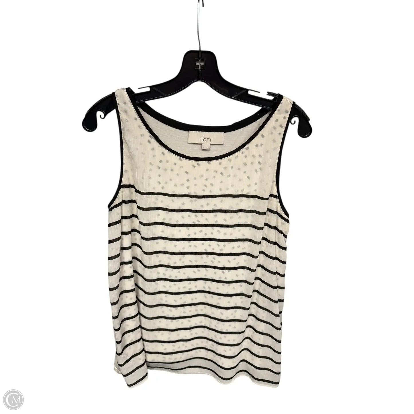 Top Sleeveless By Loft In Striped Pattern, Size: M