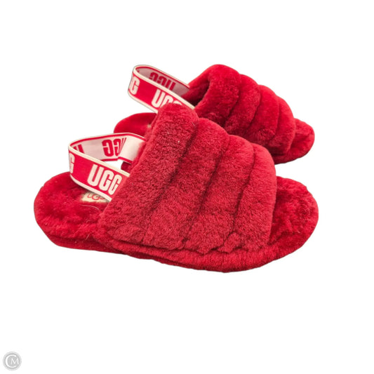 Slippers Designer By Ugg In Red, Size: 8