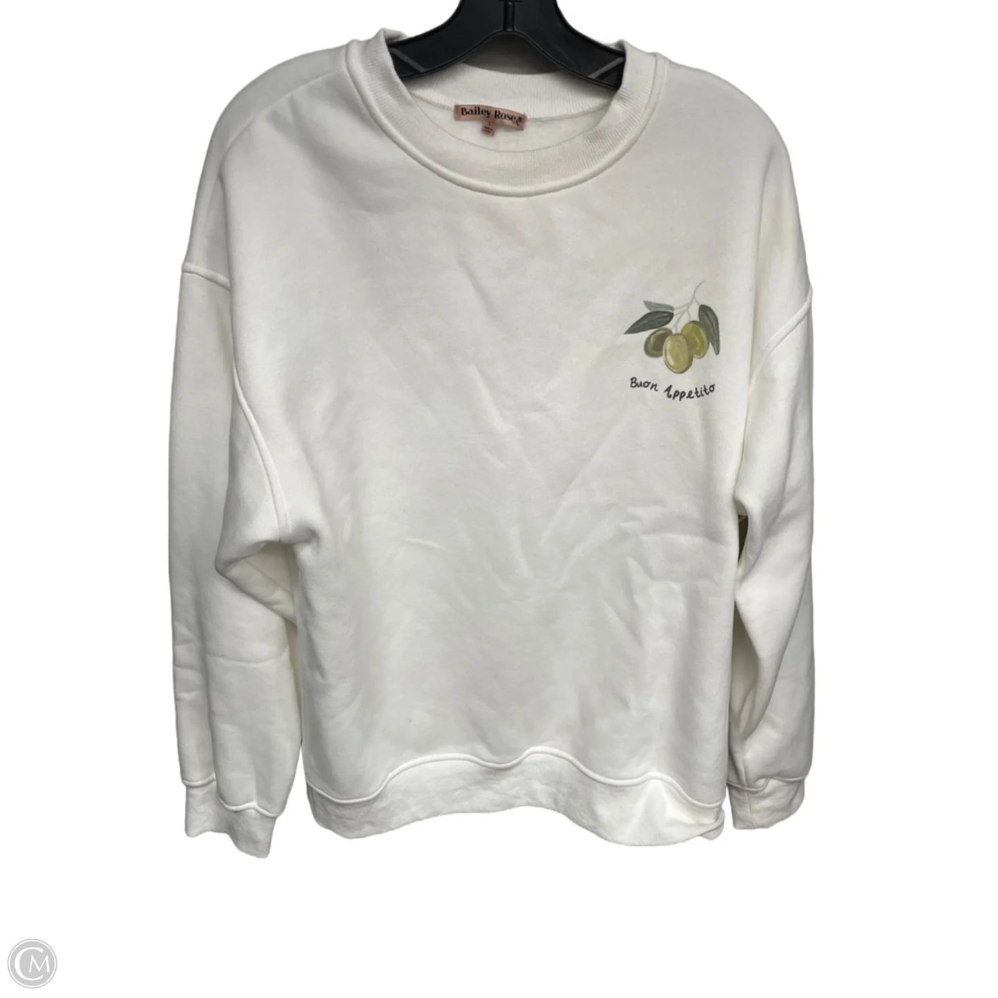Sweatshirt Crewneck By Bailey Rose In White, Size: L