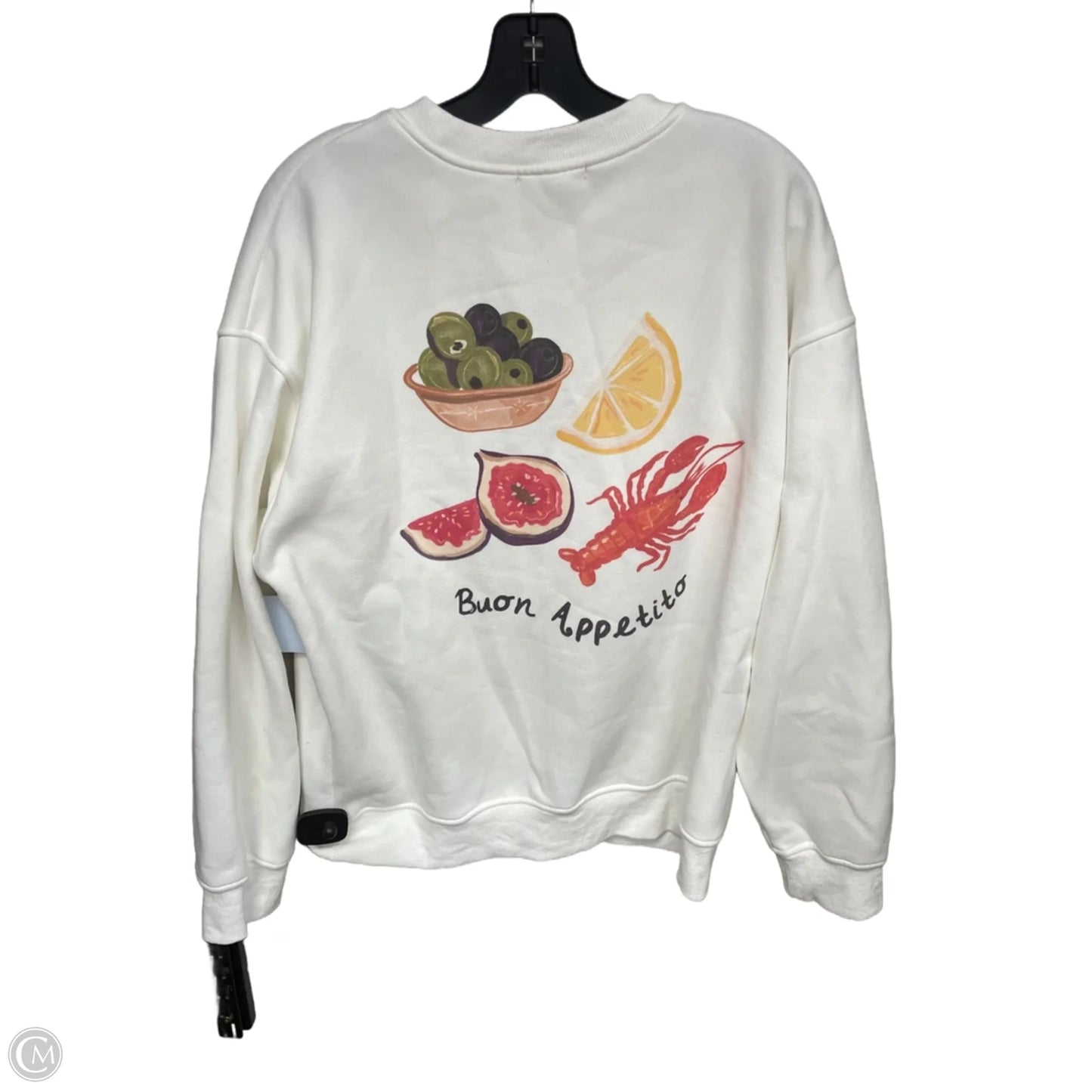 Sweatshirt Crewneck By Bailey Rose In White, Size: L