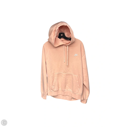 Athletic Sweatshirt Hoodie By Nike Apparel In Peach, Size: L
