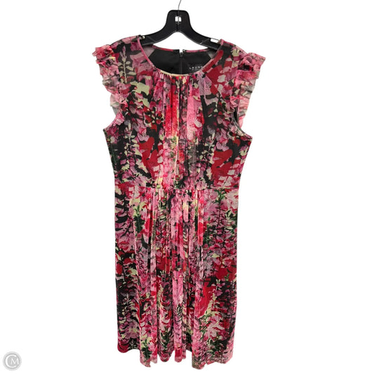 Dress Party Midi By Laundry In Pink & Red, Size: 12
