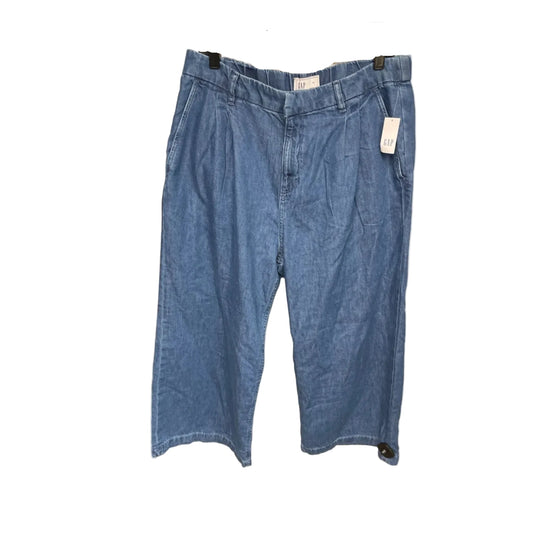Jeans Wide Leg By Gap In Blue Denim, Size: 14