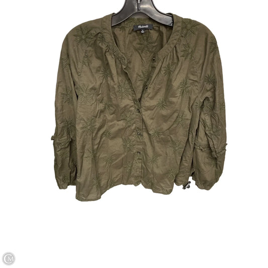Top Long Sleeve By Madewell In Green, Size: M
