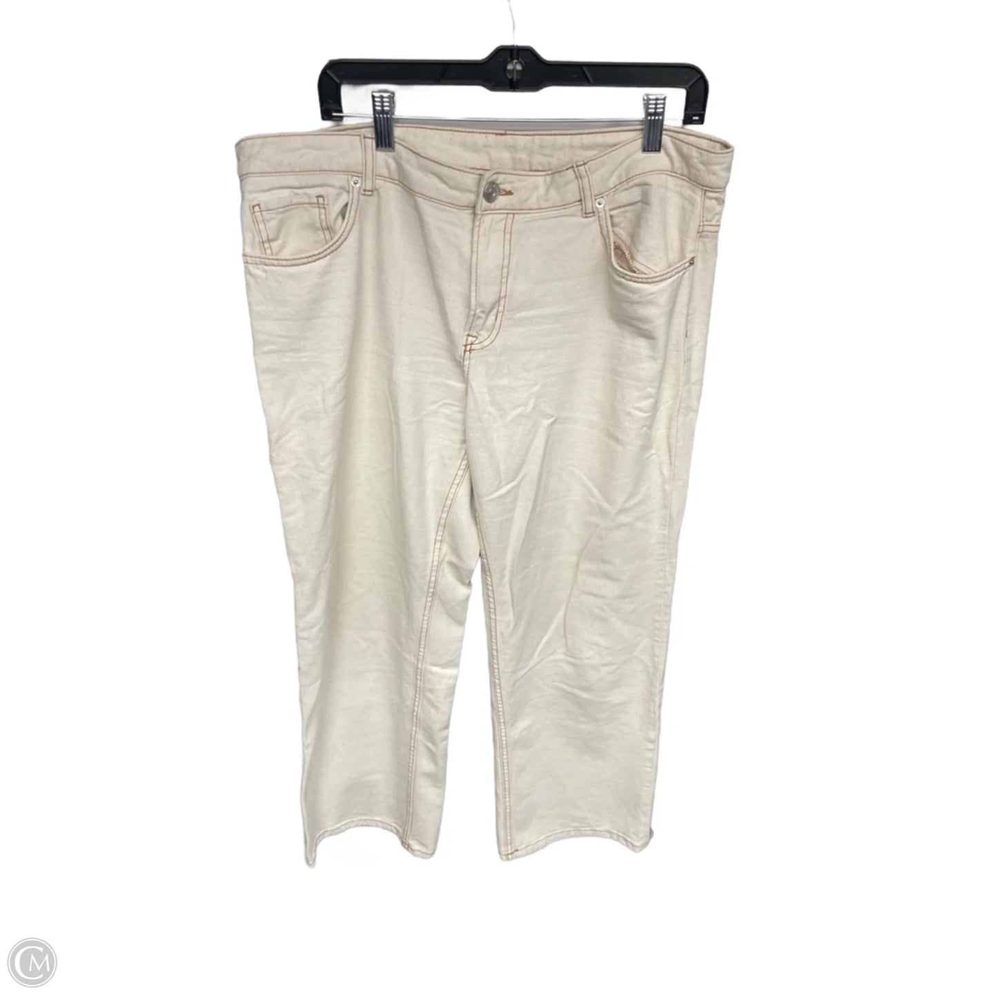 Jeans Wide Leg By Divided In Cream Denim, Size: 12