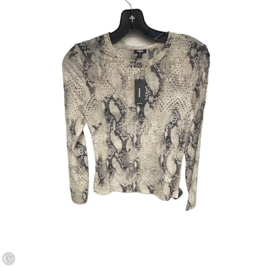 Top Long Sleeve By Express In Snakeskin Print, Size: S