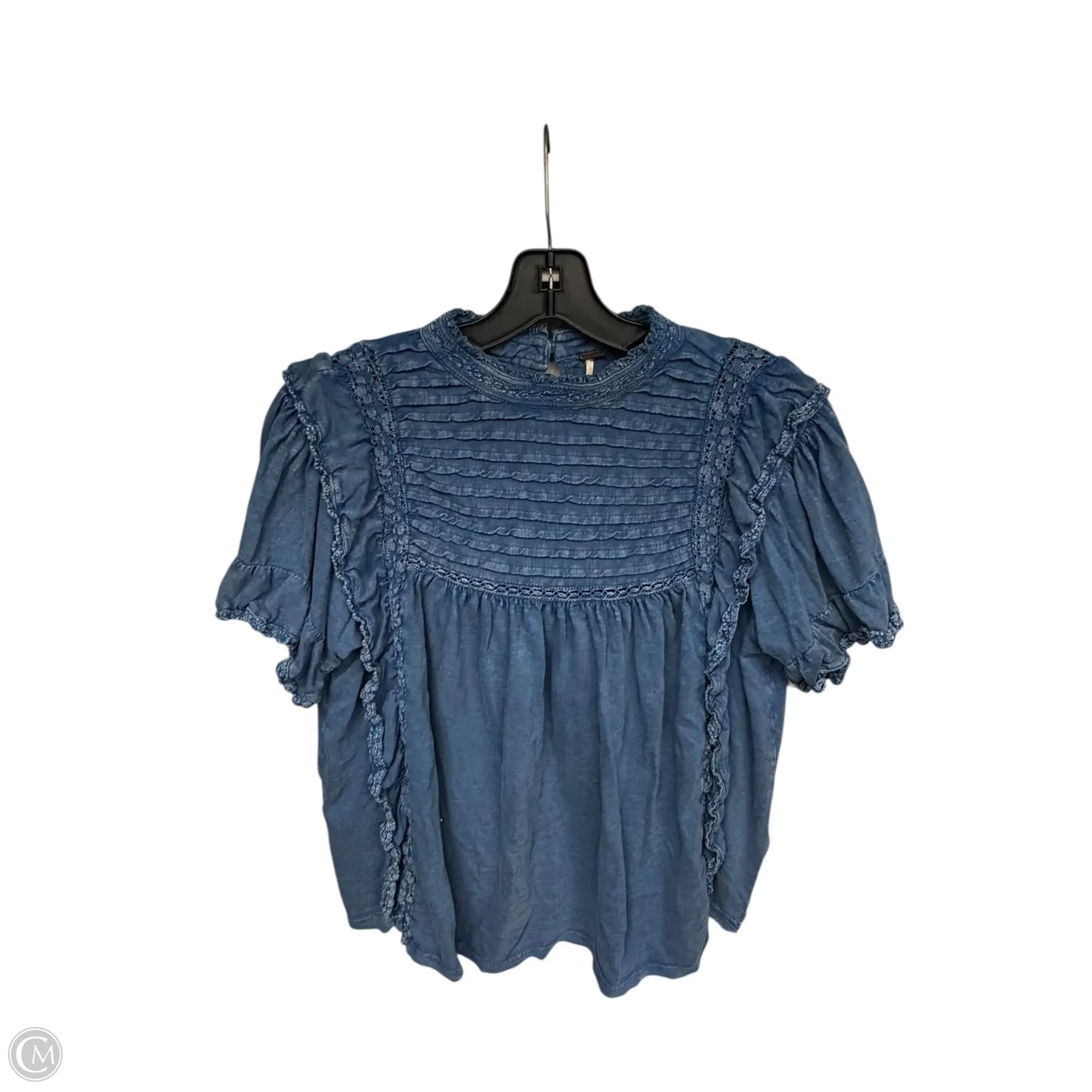 Top Short Sleeve By Free People In Blue, Size: L