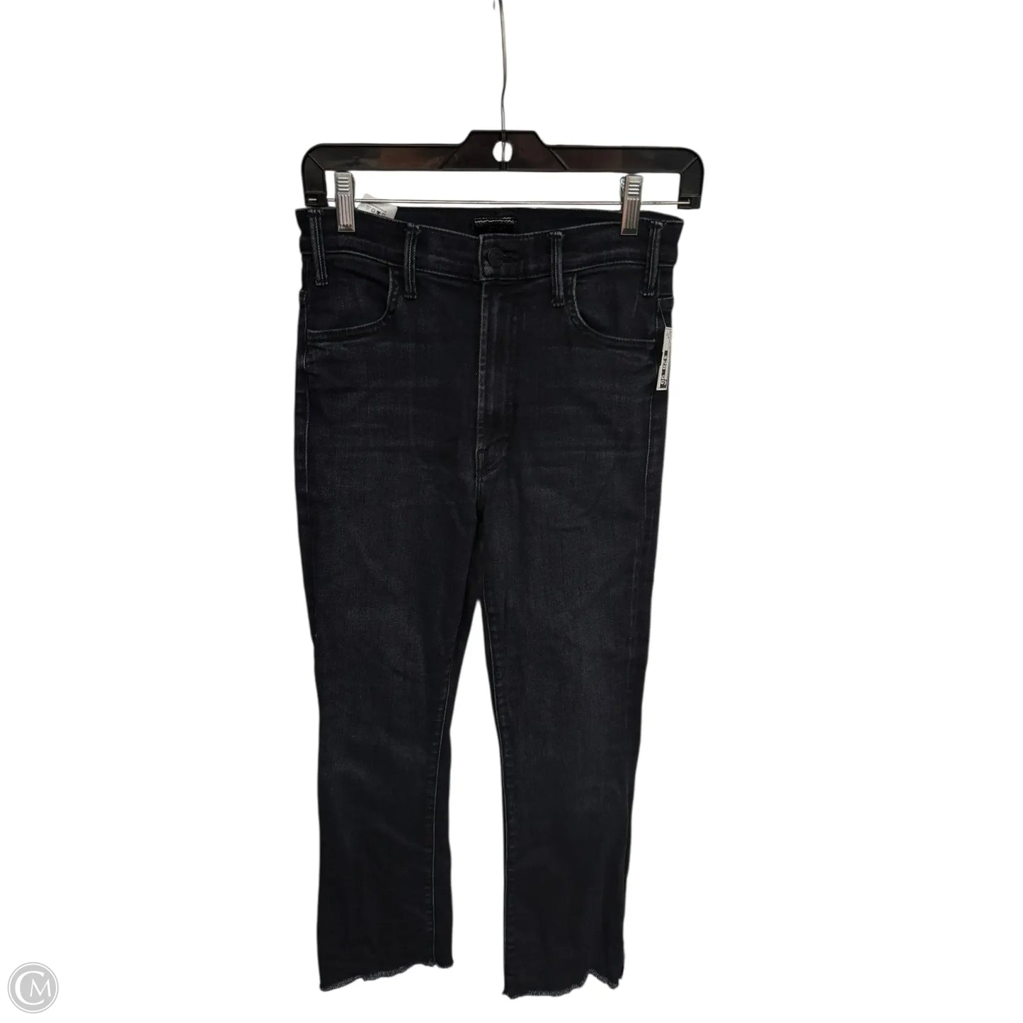 Jeans Straight By Mother In Black Denim, Size: 4