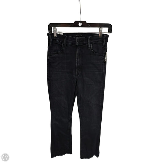 Jeans Straight By Mother In Black Denim, Size: 4
