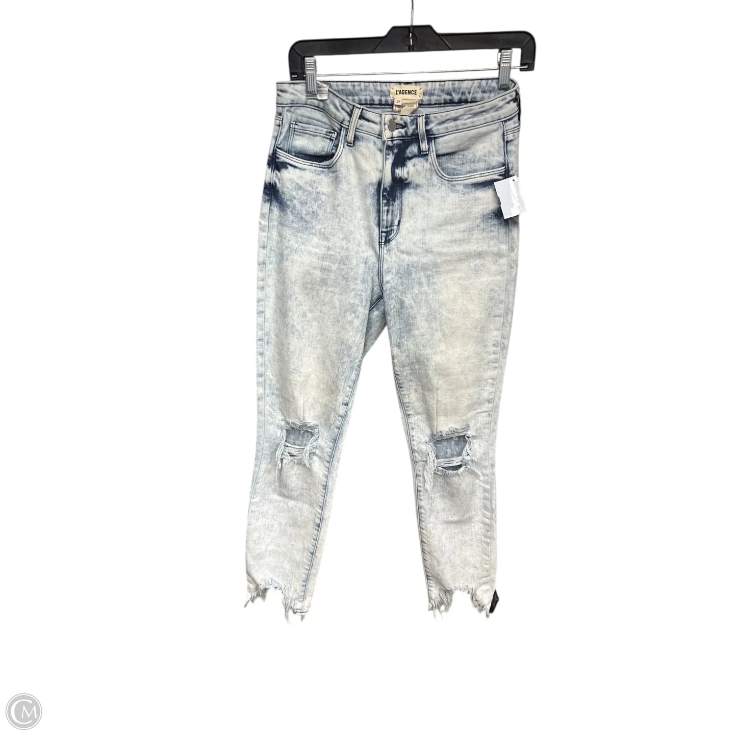 Jeans Straight By L Agence In Blue Denim, Size: 4