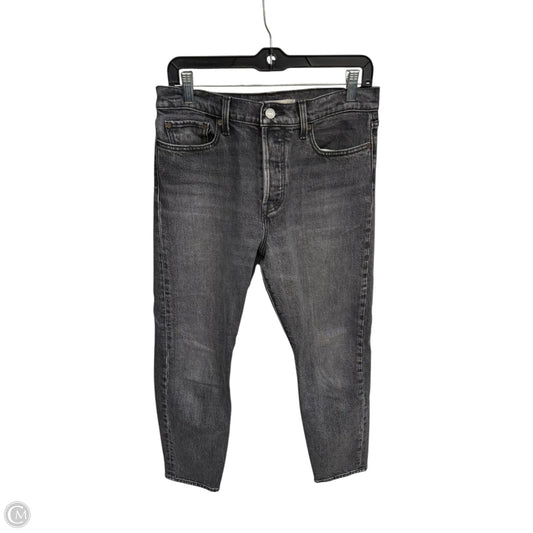 Jeans Straight By Levis In Black Denim, Size: 8