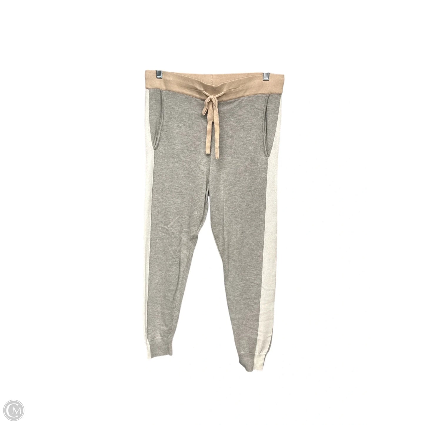 Athletic Pants By Monrow In Cream & Grey, Size: S