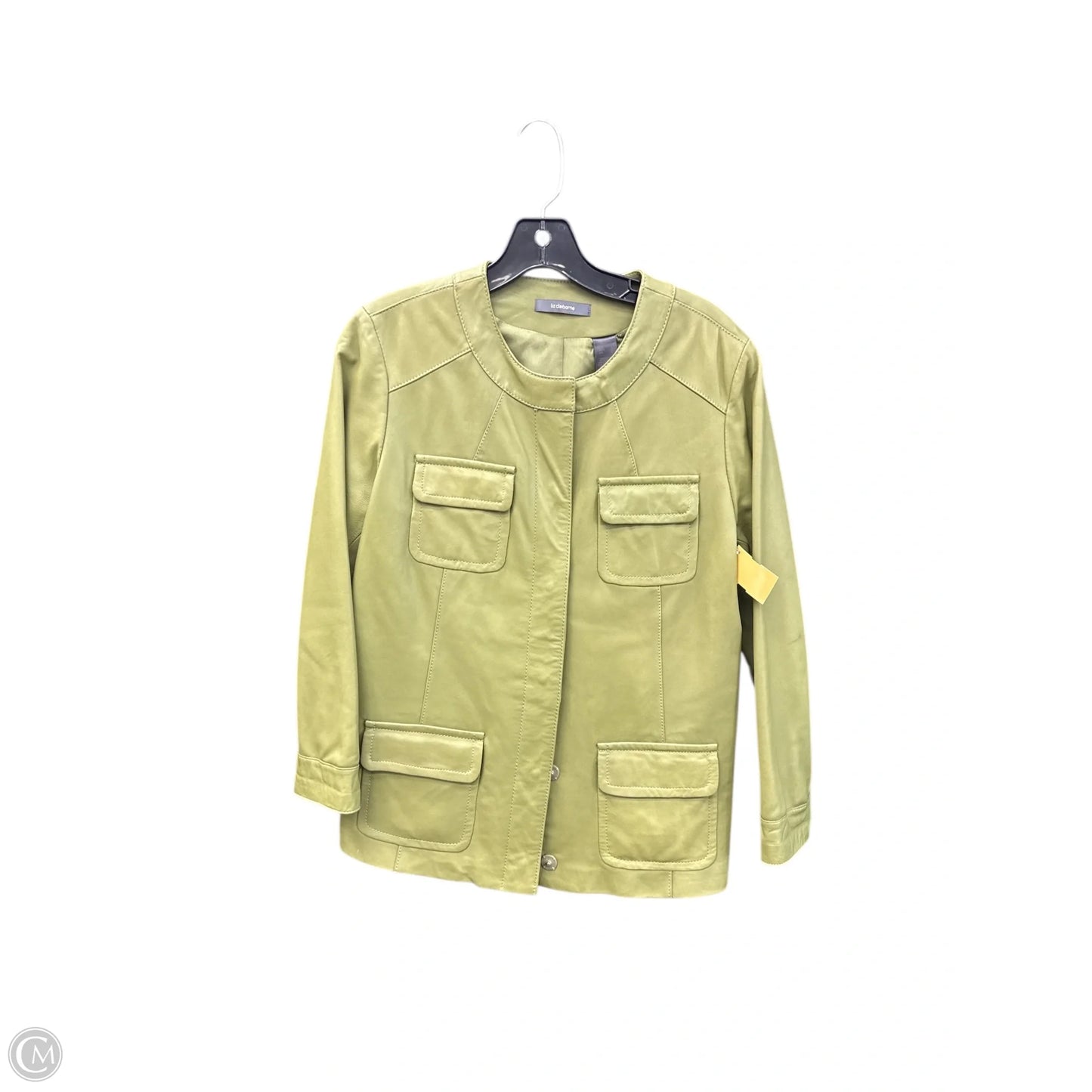 Jacket Leather By Liz Claiborne In Green, Size: L