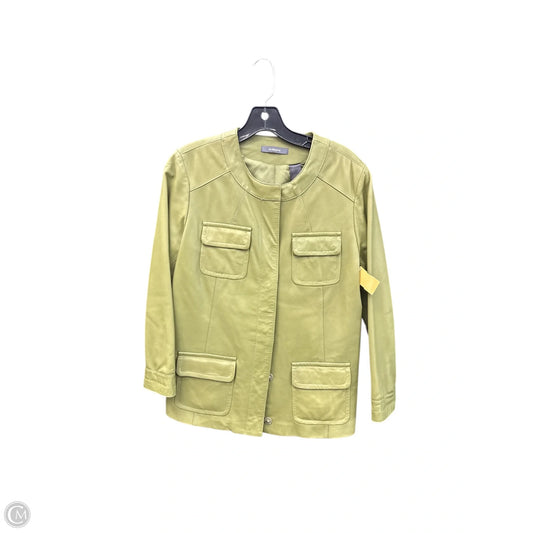 Jacket Leather By Liz Claiborne In Green, Size: L