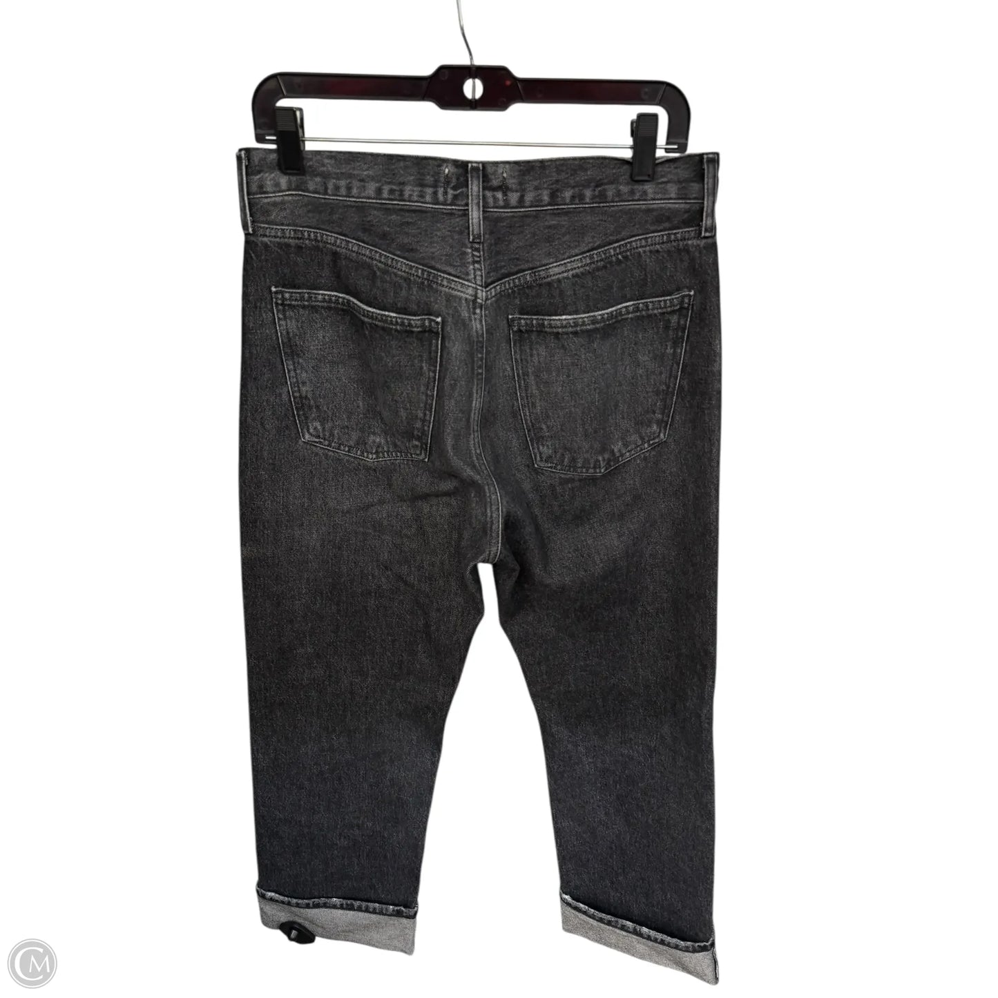 Jeans Wide Leg By Agolde In Black Denim, Size: 4