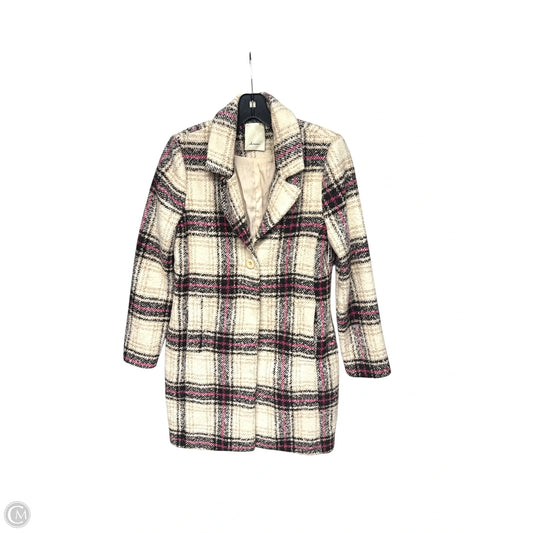 Coat Trench Coat By Elevenses In Plaid Pattern, Size: Xs