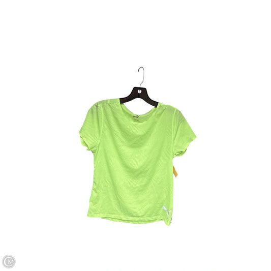 Athletic Top Short Sleeve By Puma In Green, Size: S