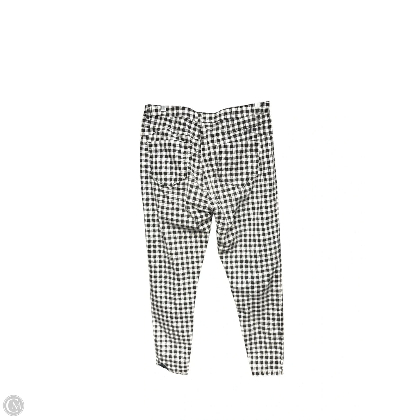 Pants Cropped By Denim And Co Qvc In Checkered Pattern, Size: 12