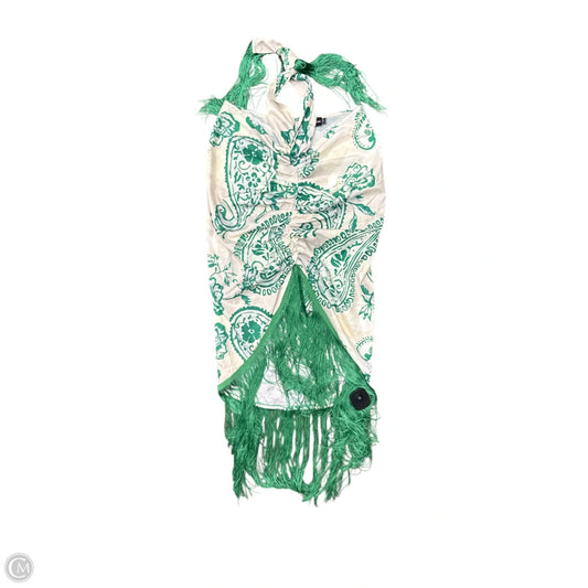 Dress Casual Midi By Pretty Little Thing In Cream & Green, Size: 4