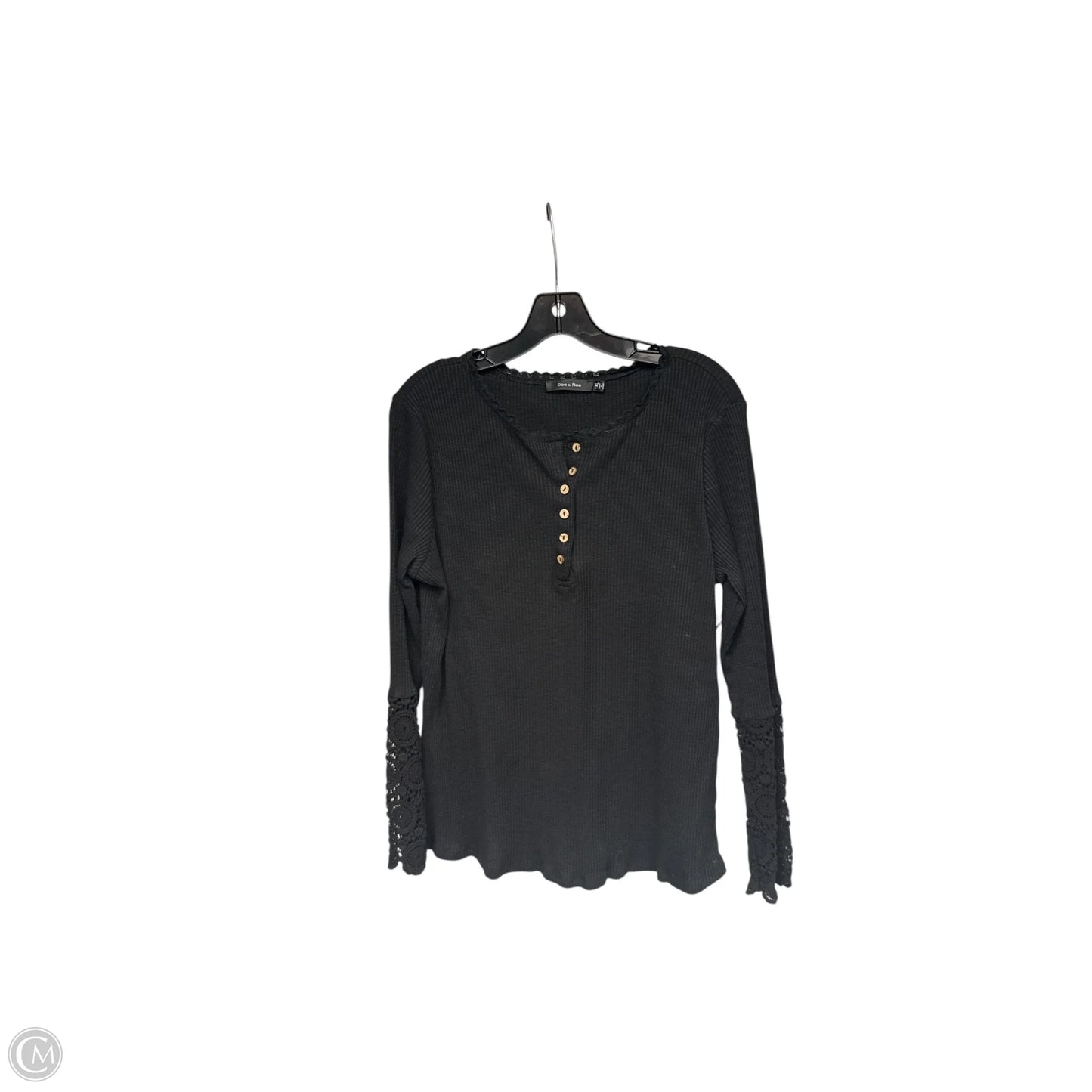Top Long Sleeve By Doe & Rae In Black, Size: 1x