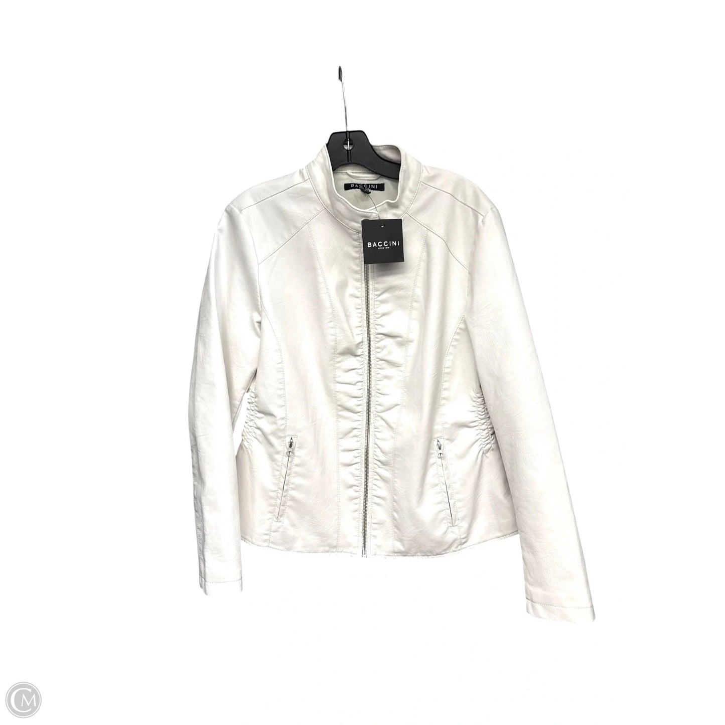 Jacket Moto By Baccini In White, Size: L
