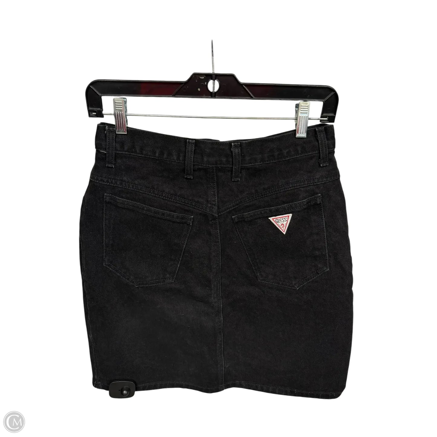 Skirt Midi By Guess In Black Denim, Size: 30