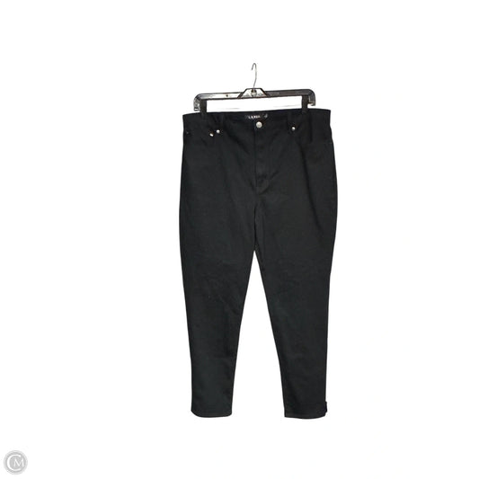 Jeans Straight By Lauren By Ralph Lauren In Black, Size: 16
