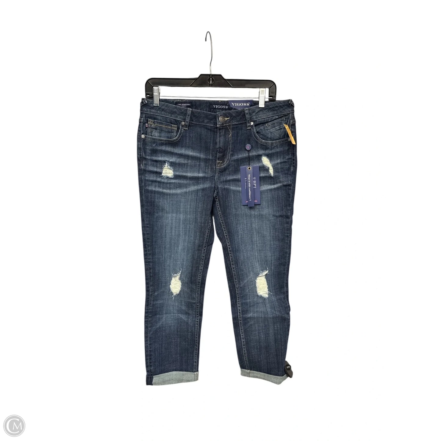 Jeans Cropped By Vigoss In Blue Denim, Size: 30