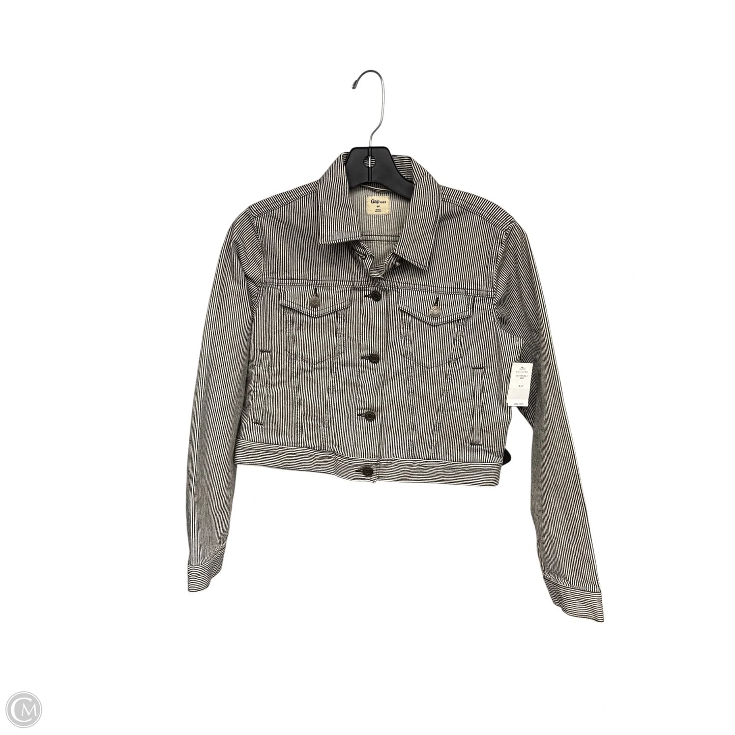 Jacket Denim By Gap In Striped Pattern, Size: S