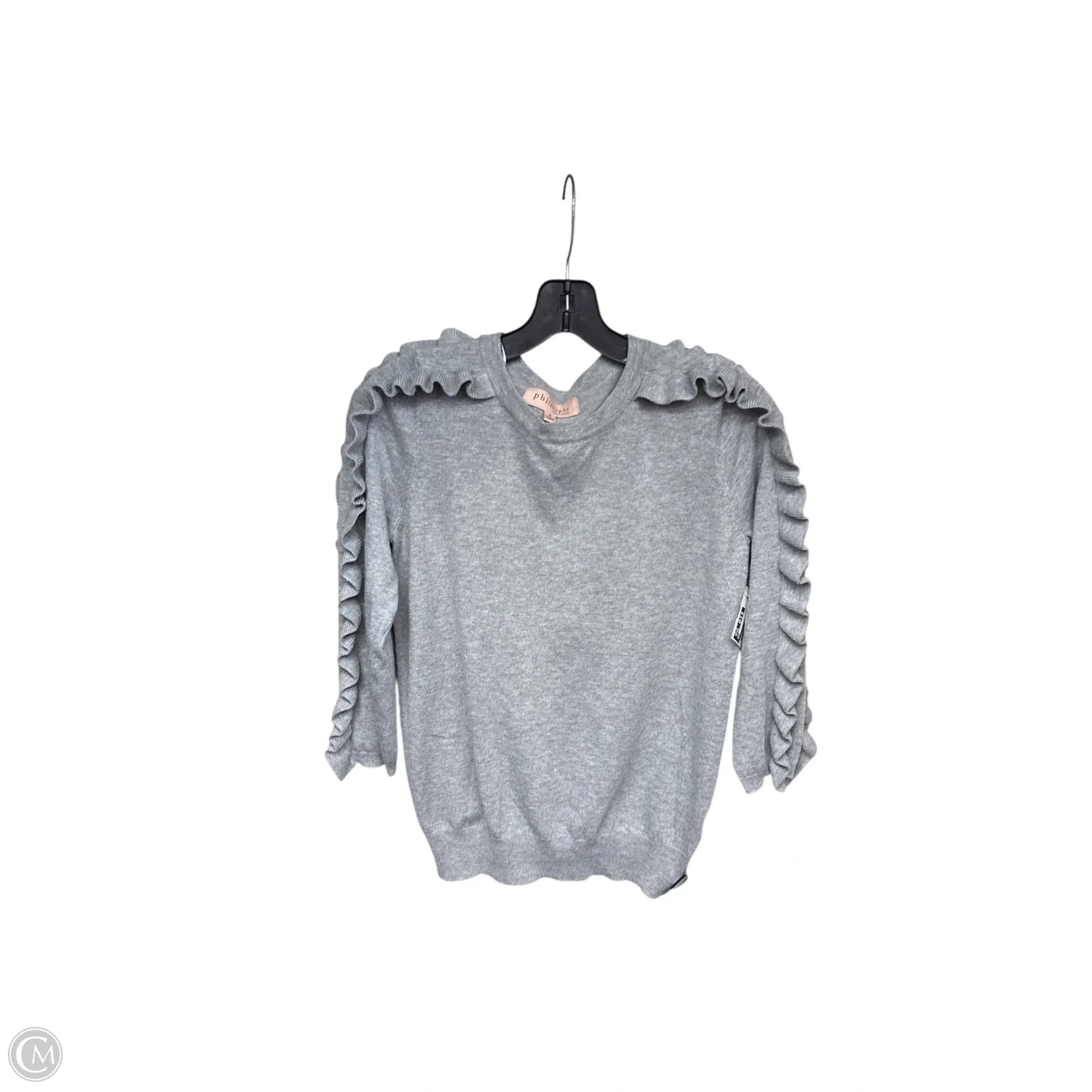 Top Long Sleeve By Philosophy In Grey, Size: S