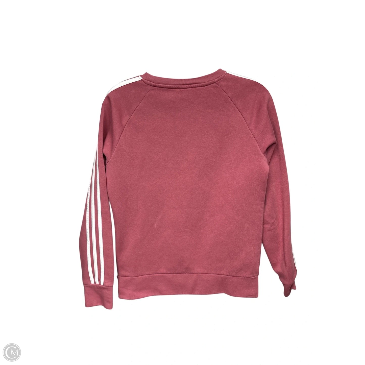 Athletic Sweatshirt Crewneck By Adidas In Pink & White, Size: S