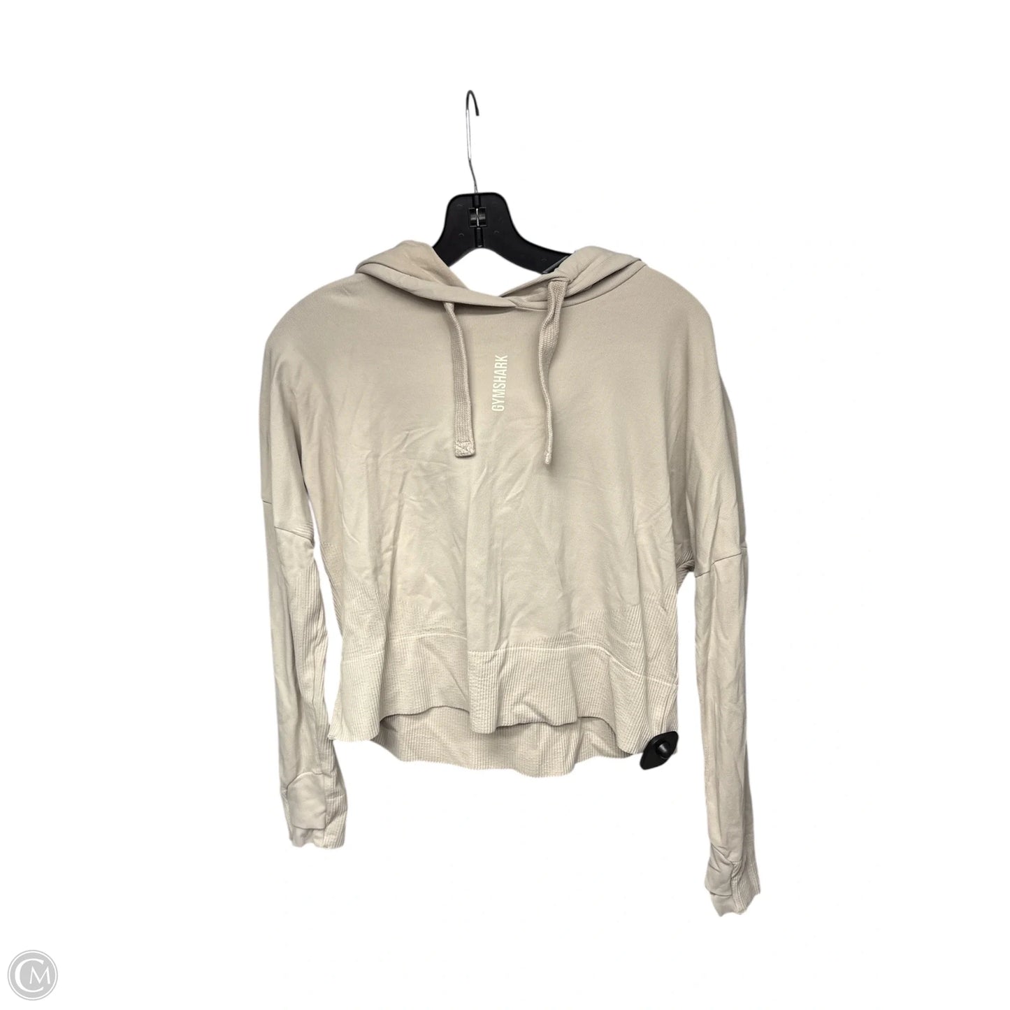 Athletic Top Long Sleeve Hoodie By Gym Shark In Beige, Size: Xs